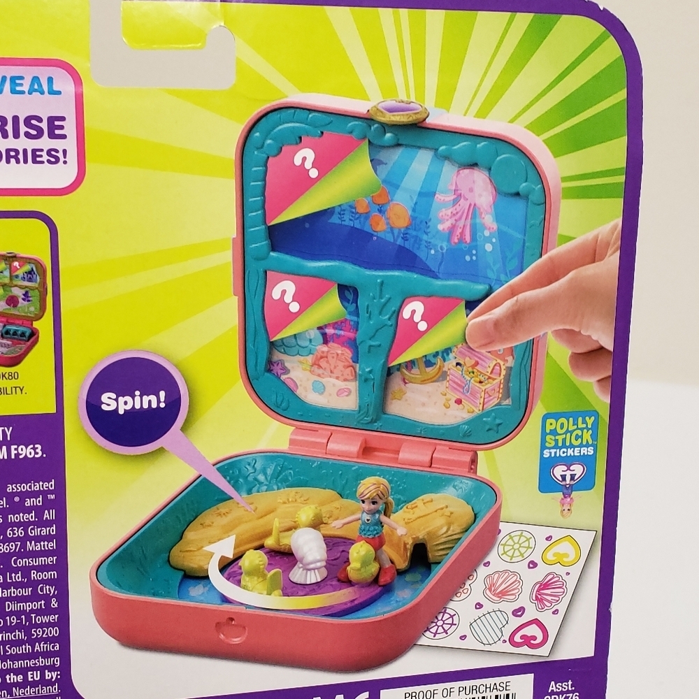 Mattel Polly Pocket Mermaid Cove Hidden Hideouts 2018 Compact Toy - Picture 4 of 5